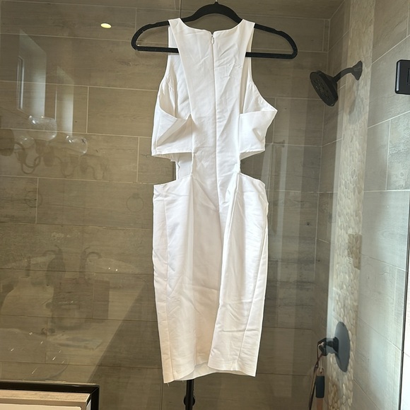 White Mini Dress with Cut Outs - Picture 2 of 4